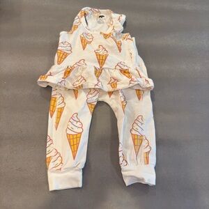 Monica + Andy Ice Cream Print Baby Outfit. Size 12-18 months